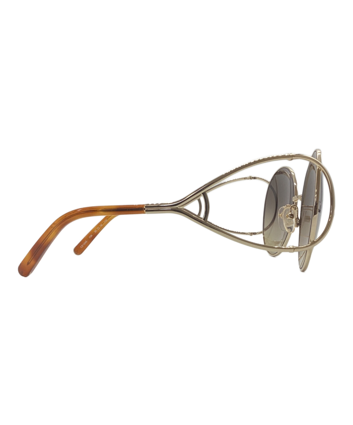 クロエchloeサングラス茶色 中古・古着通販】Chloe (クロエ) サングラス ゴールド サイズ:60□18