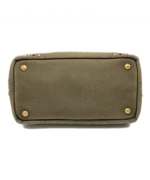 PRADA sports 2WAY BAG カーキ 中古・古着通販】PRADA (プラダ) 2WAYスタッズハンドバッグ カーキ