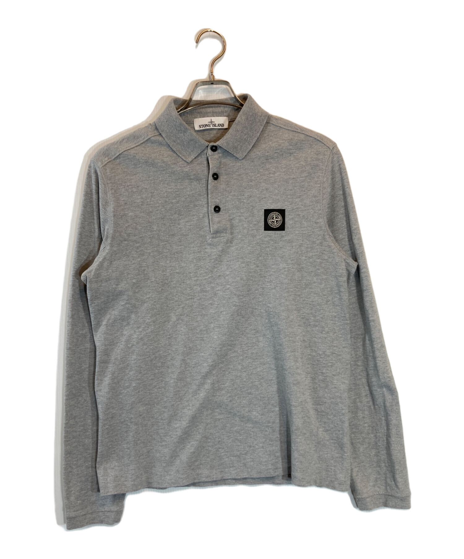 STONE  グレー 長袖ポロシャツ 中古・古着通販】STONE ISLAND (ストーンアイランド) COMPASS パッチ