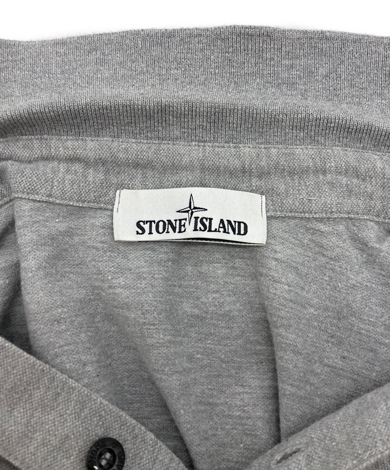 STONE  グレー 長袖ポロシャツ 中古・古着通販】STONE ISLAND (ストーンアイランド) COMPASS パッチ