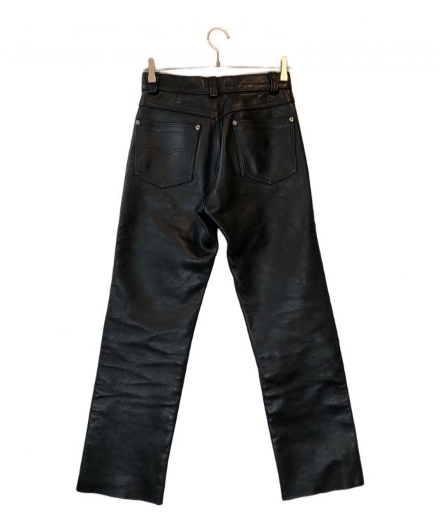 中古・古着通販】Schott (ショット) レザーパンツ ブラック サイズ:28