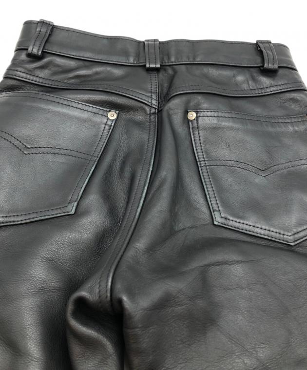 中古・古着通販】Schott (ショット) レザーパンツ ブラック サイズ:28