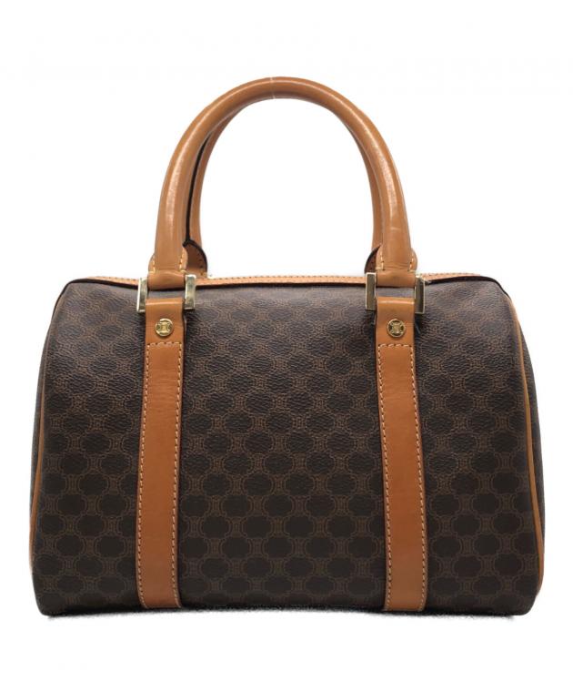 d*2様 ブラウン ドットパターン レザー ハンドバッグ セリーヌ　ビンテージ 中古・古着通販】CELINE (セリーヌ) マカダム柄ハンドバッグ ブラウン
