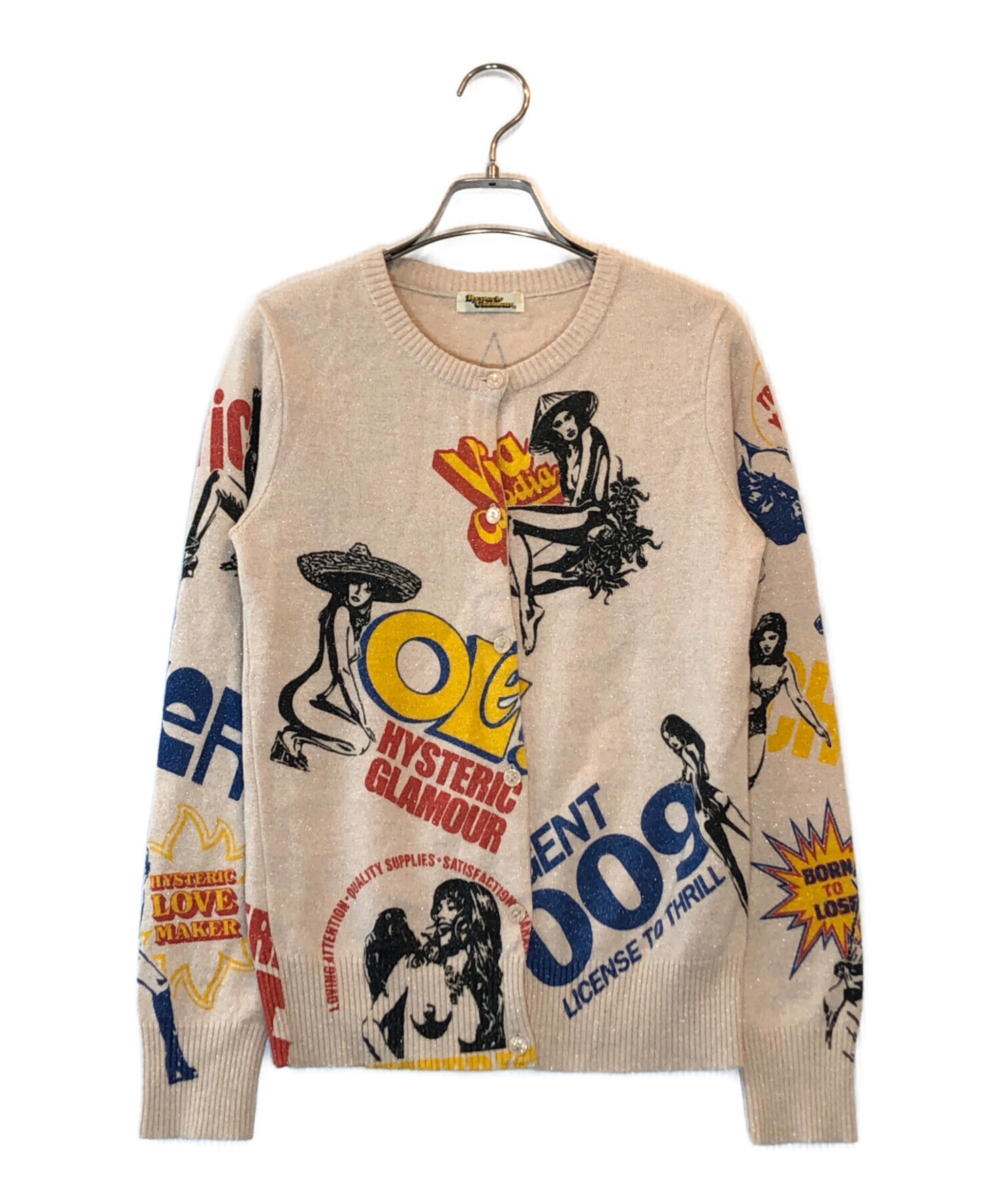 HYSTERIC GLAMOUR グラフィックカーディガン 中古・古着通販】Hysteric Glamour (ヒステリックグラマー) 総柄ラメ