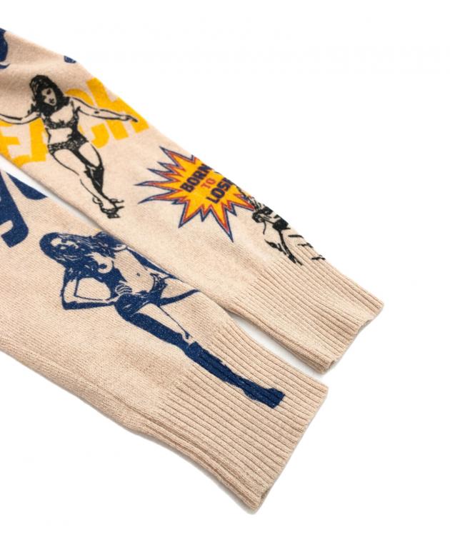 タイムセール中超美品　ヒステリックグラマーベージュ袖付ショールカーディガン 中古・古着通販】Hysteric Glamour (ヒステリックグラマー) 総柄ラメ