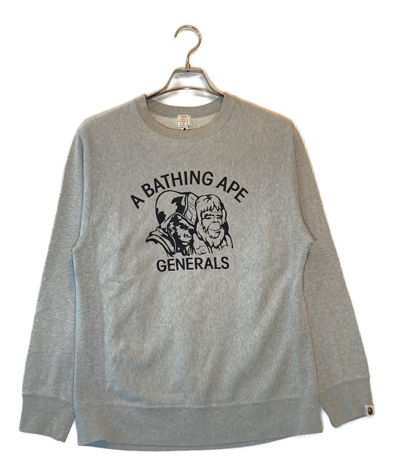A BATHING APE エイプ スウェット グレー 灰色 トレーナー Lサイズ