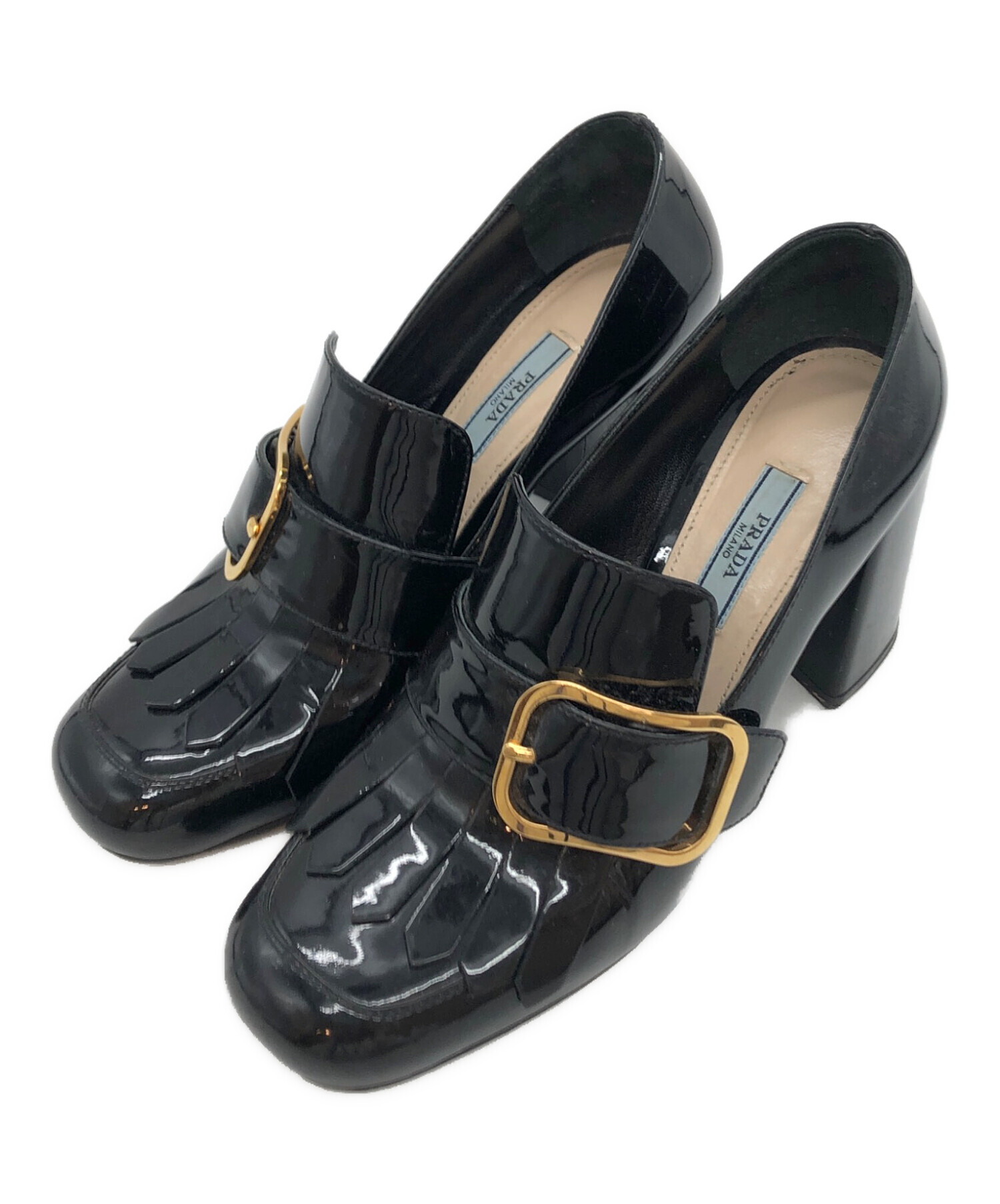 中古・古着通販】PRADA (プラダ) ヒールパンプス ブラック サイズ:38