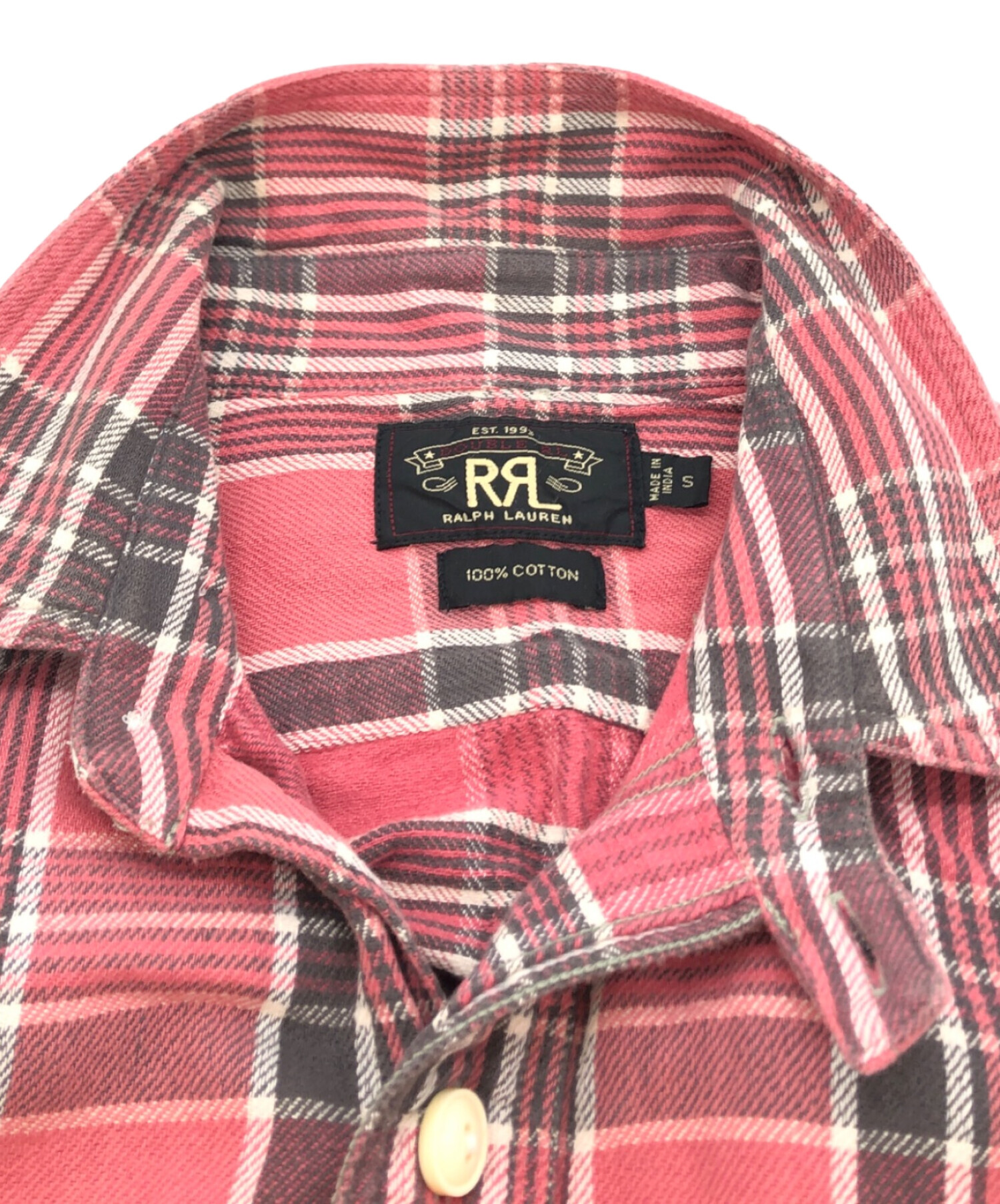 中古・古着通販】RRL (ダブルアールエル) チェックシャツ ピンク