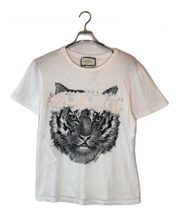 中古・古着通販】GUCCI (グッチ) プリントTシャツ ホワイト サイズ:M