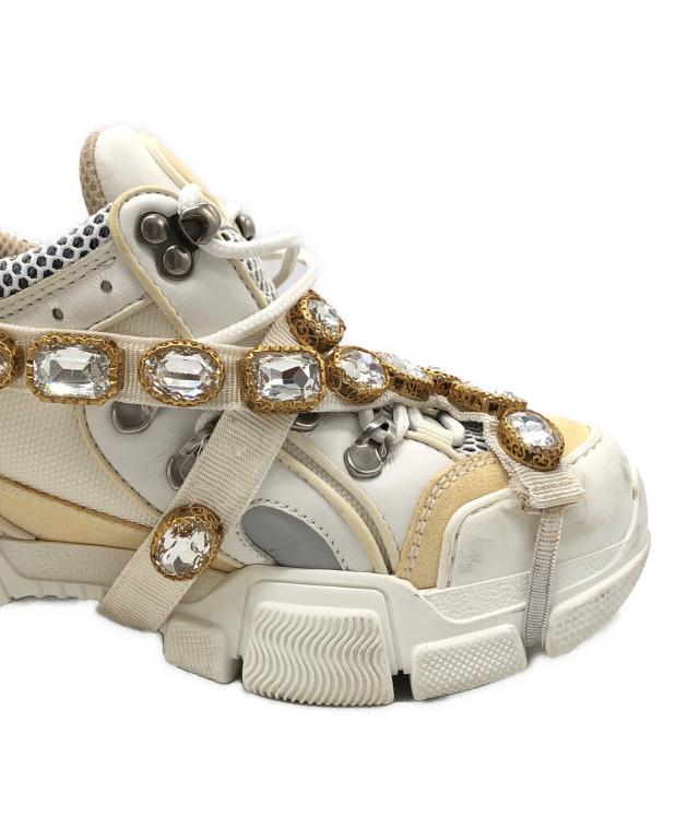 GUCCI ホワイト フラッシュトレック 厚底スニーカー ８ 中古・古着通販】GUCCI (グッチ) フラッシュトレックスニーカー