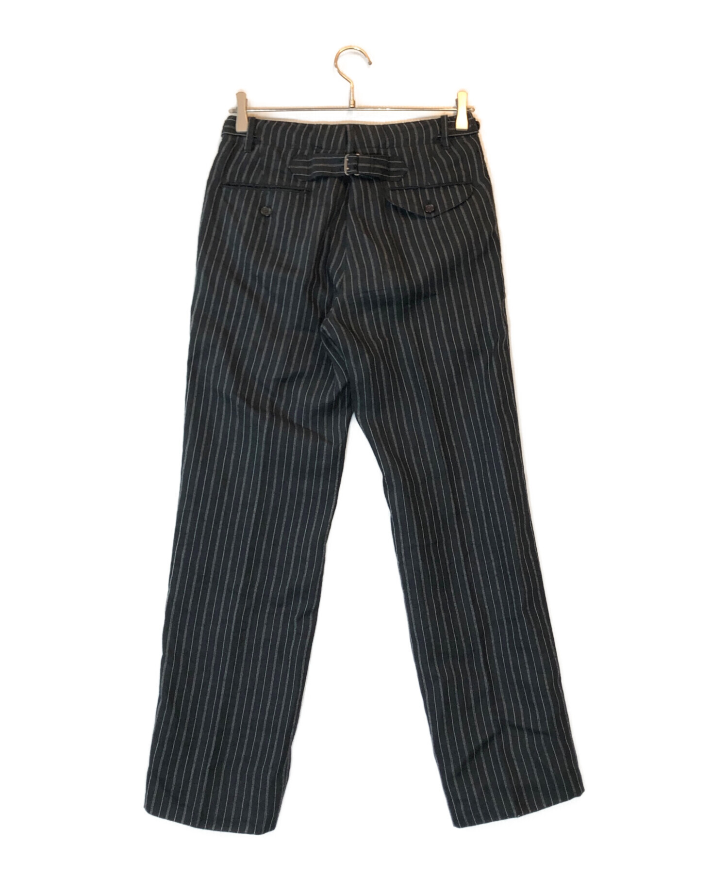 【美品】ポロ　ラルフローレン ストライプ リネン パンツ スラックス M 美品】ポロ ラルフローレン ストライプ リネン パンツ スラックス M