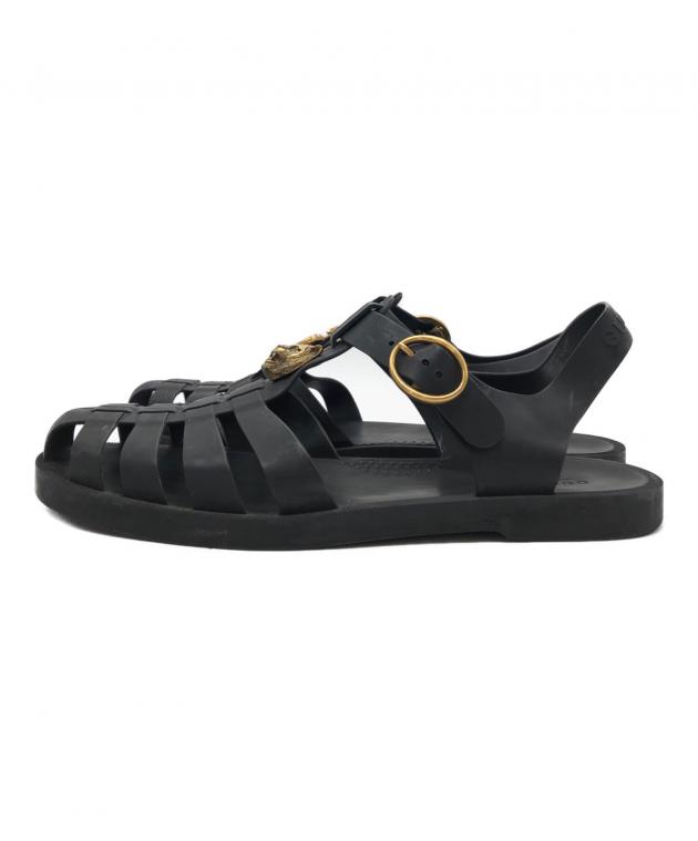 中古・古着通販】GUCCI (グッチ) GGタイガーバックルラバーサンダル