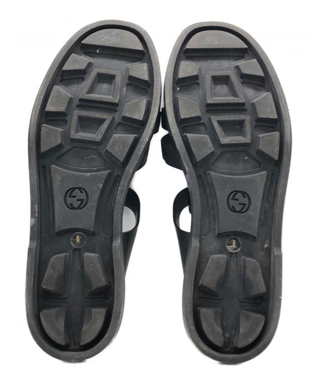 中古・古着通販】GUCCI (グッチ) GGタイガーバックルラバーサンダル