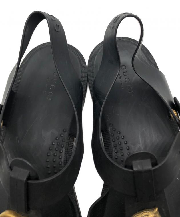 中古・古着通販】GUCCI (グッチ) GGタイガーバックルラバーサンダル