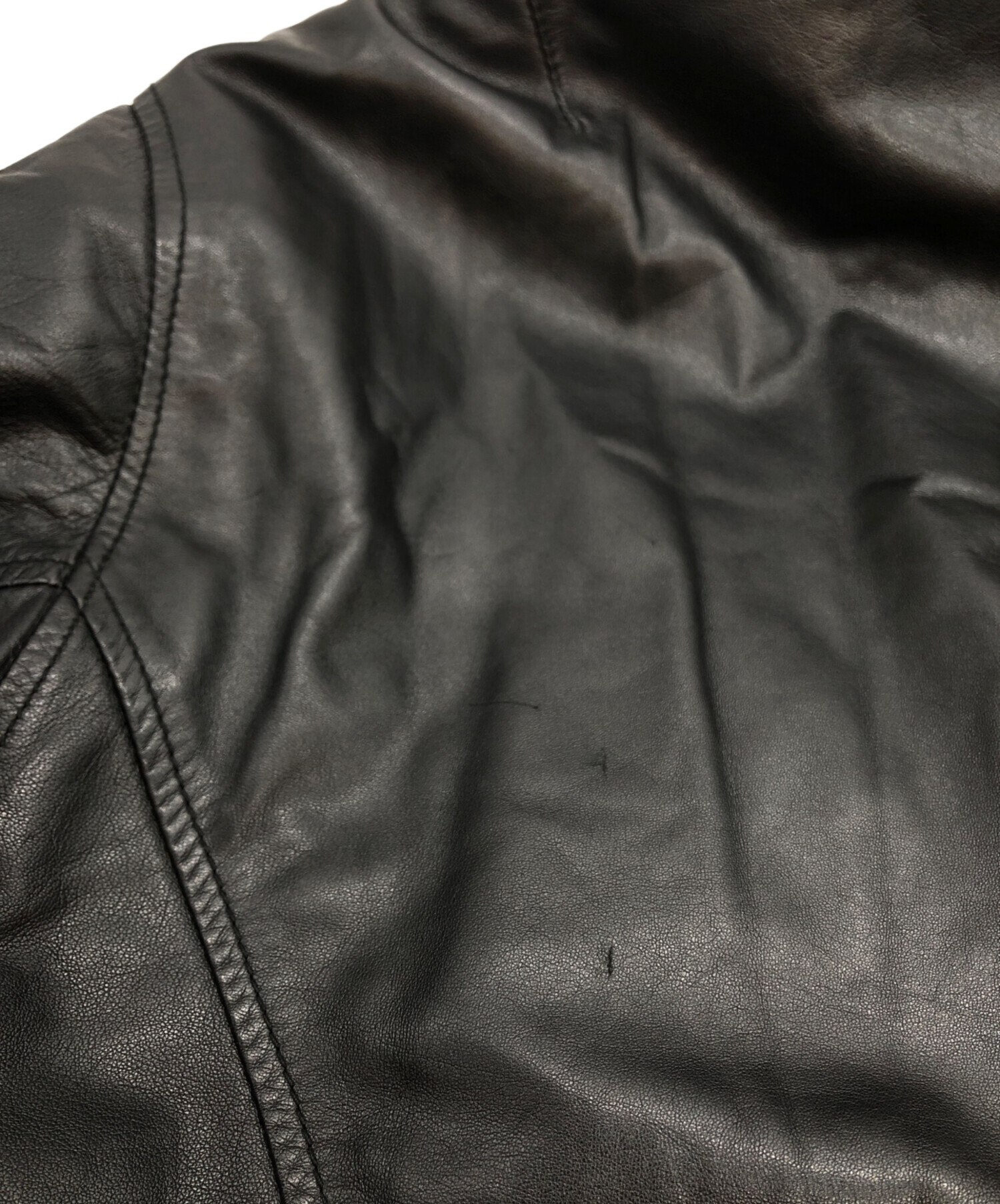 中古・古着通販】ISSEY MIYAKE (イッセイミヤケ) ノーカラーレザー