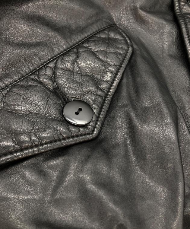 中古・古着通販】ISSEY MIYAKE (イッセイミヤケ) ノーカラーレザー