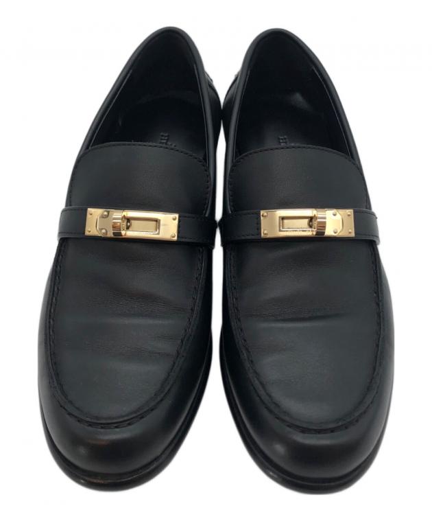 HERMES エルメス 35.5 ケリーローファー 黒 中古・古着通販】HERMES (エルメス) ケリーローファー ブラック サイズ