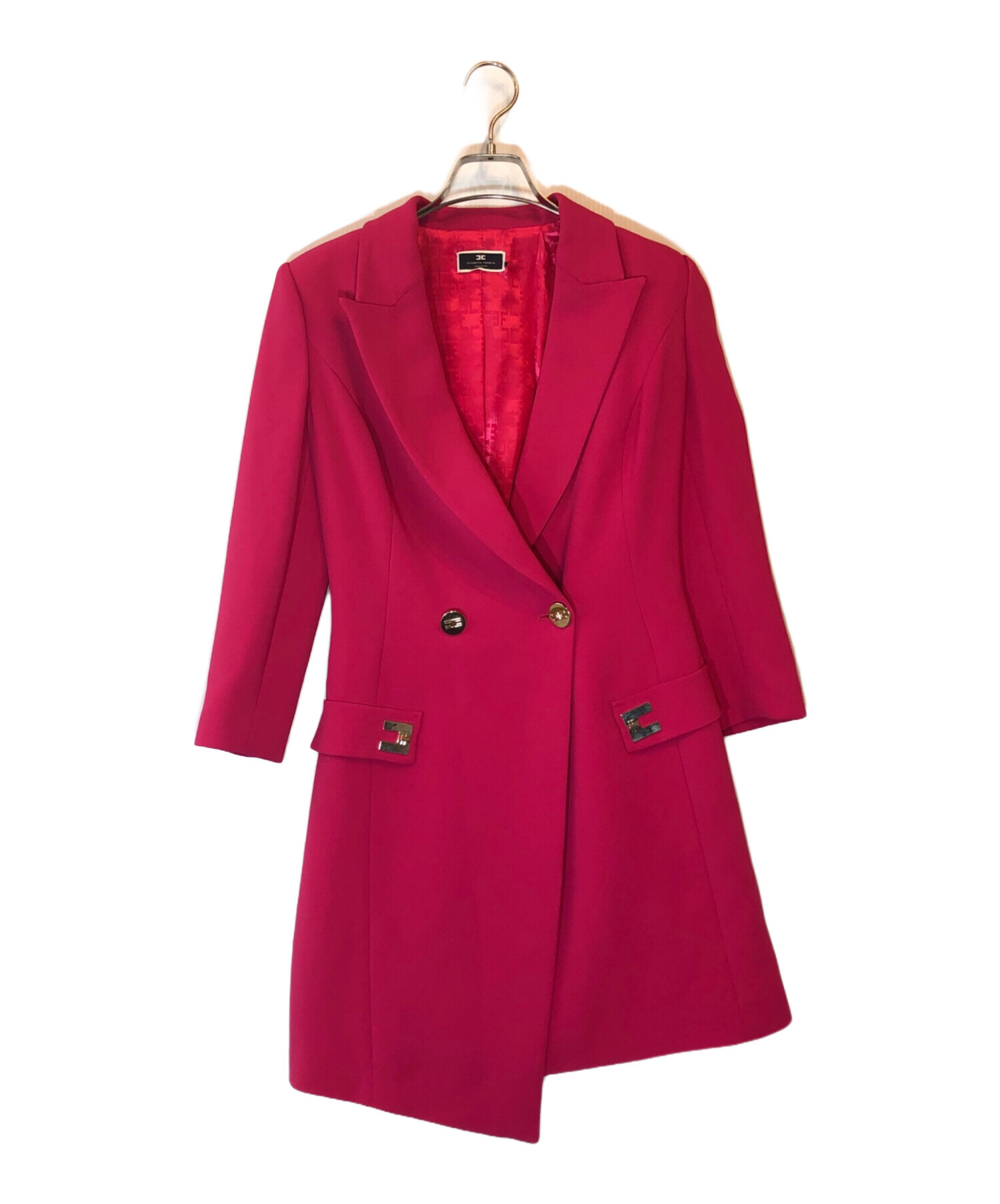 ELISABETTA FRANCHI ピンク ジャケット 40 S 中古・古着通販】ELISABETTA FRANCHI (エリザベッタフランキ) ダブル