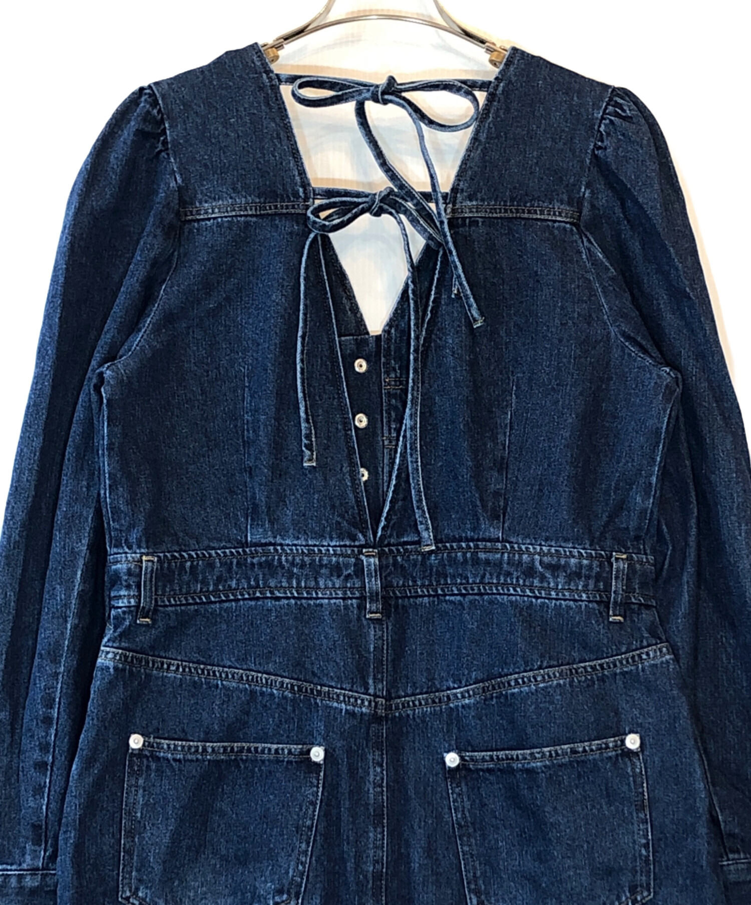 中古・古着通販】Ameri (アメリ) ADORABLE BACK RIBBON DENIM DRESS