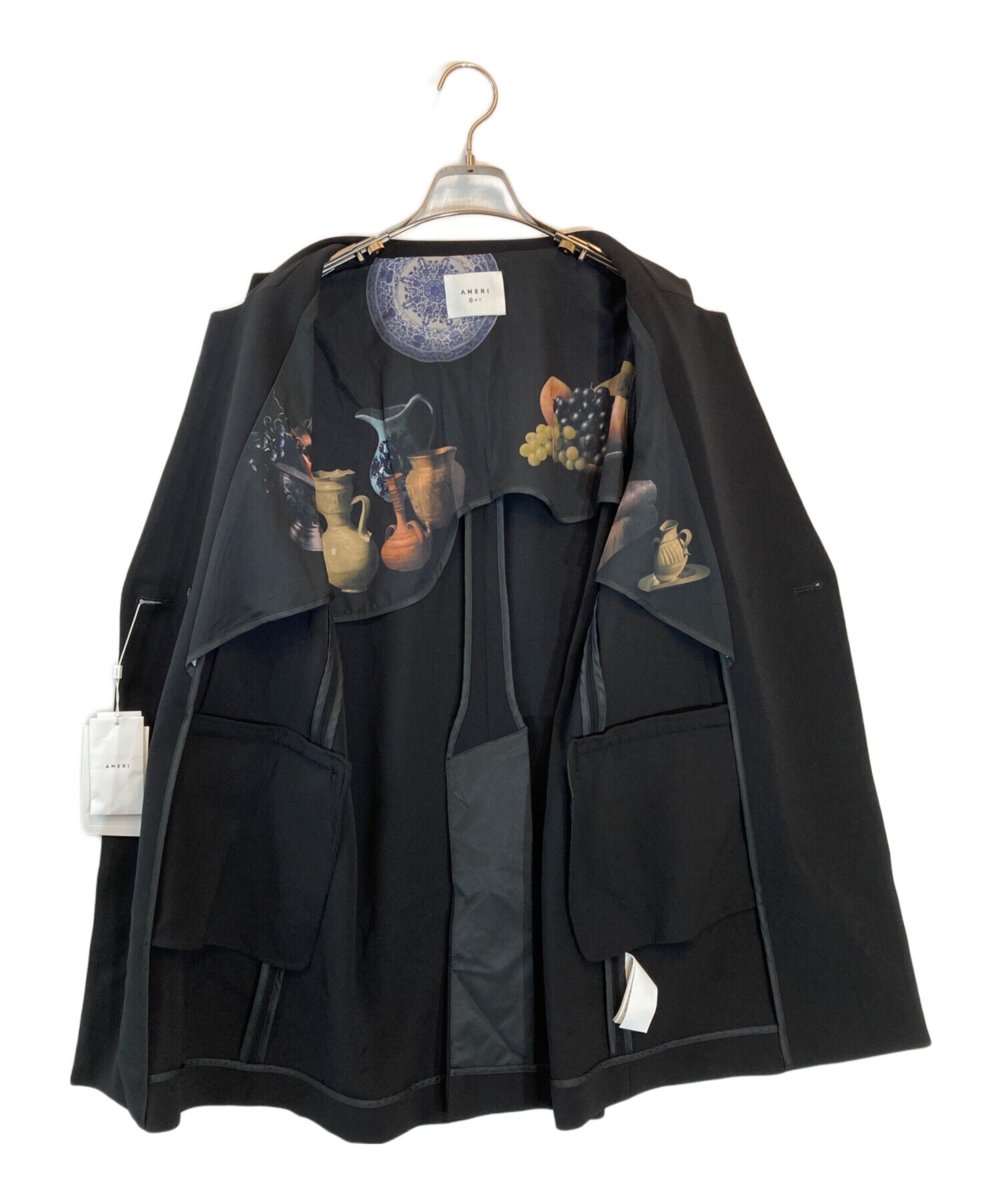 中古・古着通販】AMERI (アメリ) NOTCH PRINT LINING JACKET ブラック