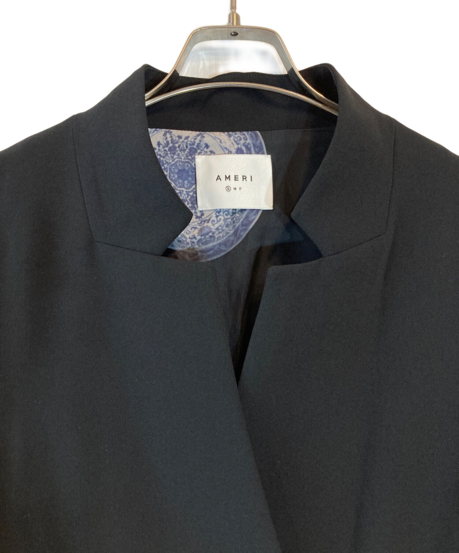 中古・古着通販】AMERI (アメリ) NOTCH PRINT LINING JACKET ブラック