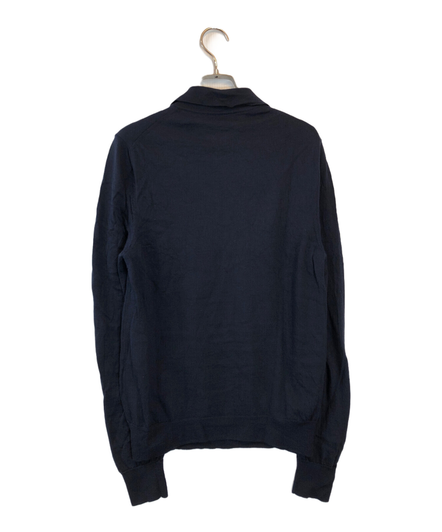中古・古着通販】PRADA (プラダ) ニットポロシャツ ネイビー サイズ:46