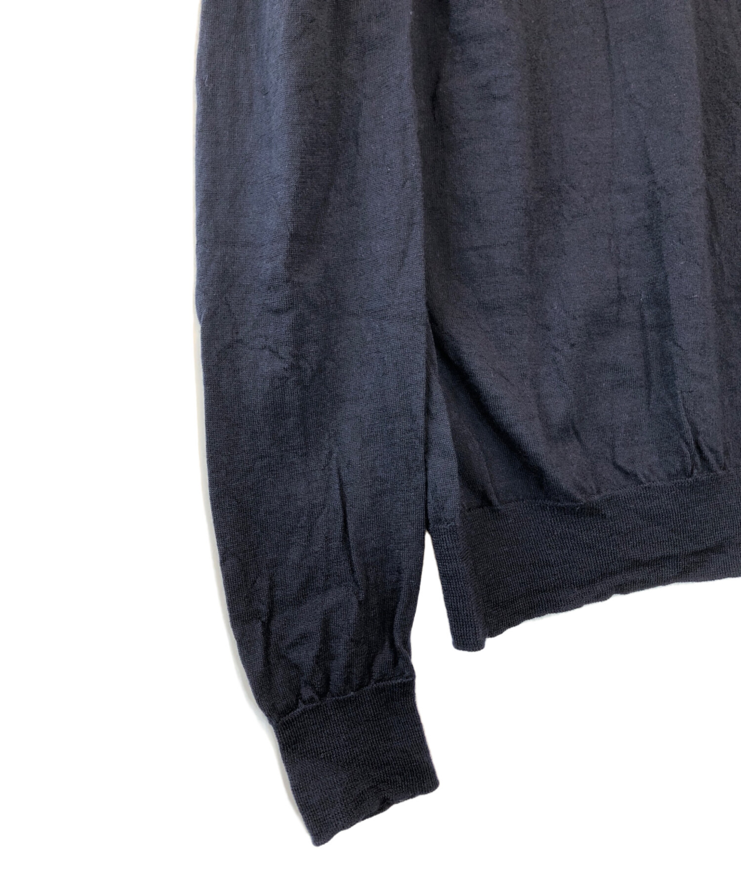 中古・古着通販】PRADA (プラダ) ニットポロシャツ ネイビー サイズ:46