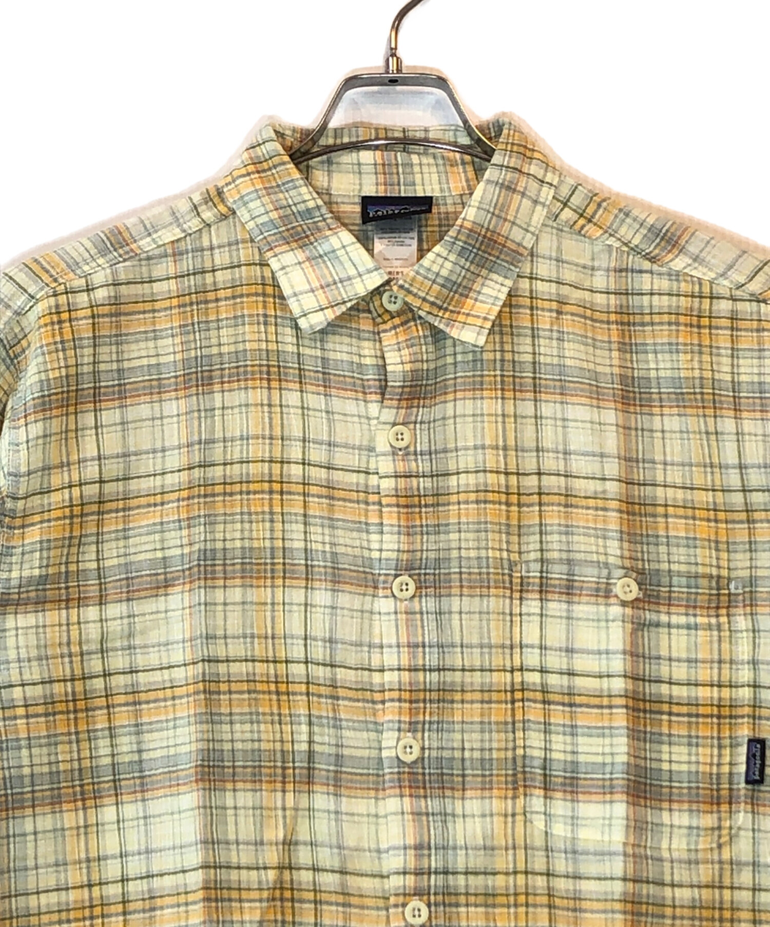 patagonia パタゴニア 半袖シャツ シアサッカー イエロー系 M 中古・古着通販】Patagonia (パタゴニア) 半袖シアサッカーシャツ