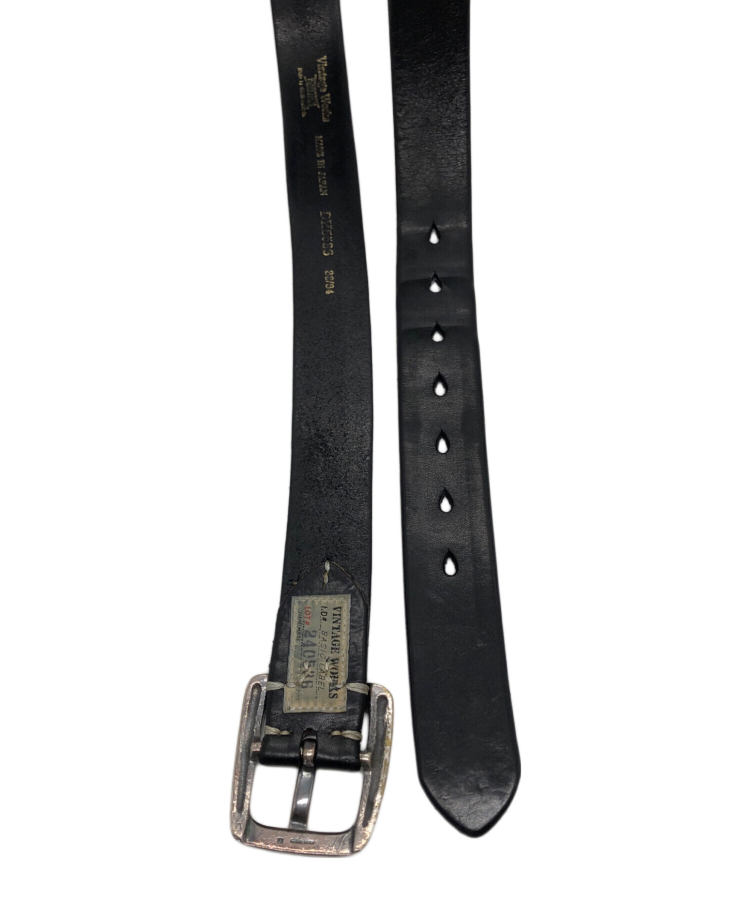 Vintage Works ブラックレザーベルト　33/84 中古・古着通販】VINTAGE WORKS (ヴィンテージワークス) レザーベルト