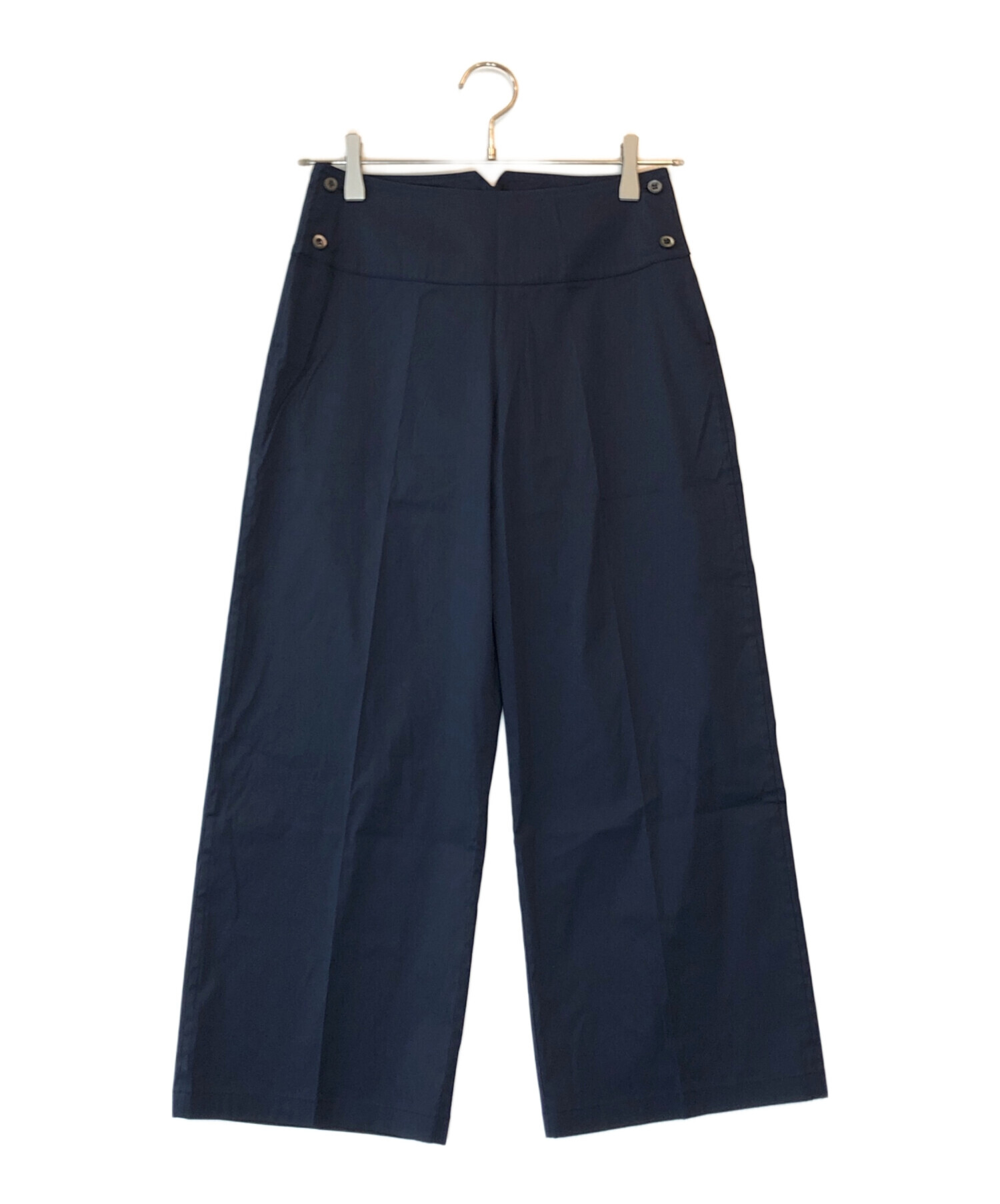 PRADA プラダ パンツ（その他） M 紺 【古着】【中古】【送料無料】 中古・古着通販】PRADA (プラダ) バックリボンワイドパンツ ネイビー