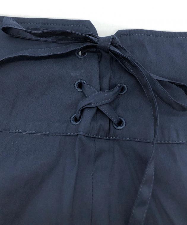 中古・古着通販】PRADA (プラダ) バックリボンワイドパンツ ネイビー