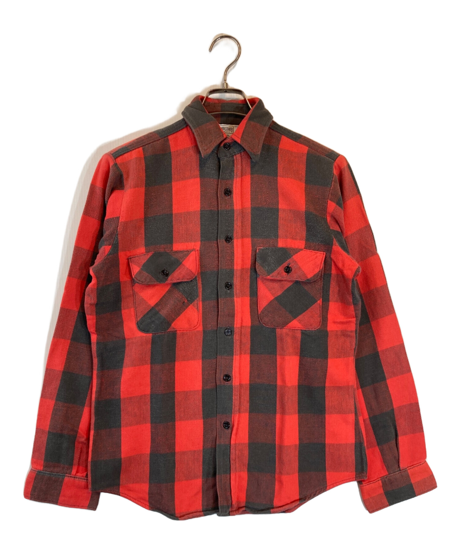 FIVE BROTHER カジュアルシャツ XL 赤xグレー(チェック) 【古着】【中古】 中古・古着通販】FIVE BROTHER (ファイブブラザー) チェックシャツ