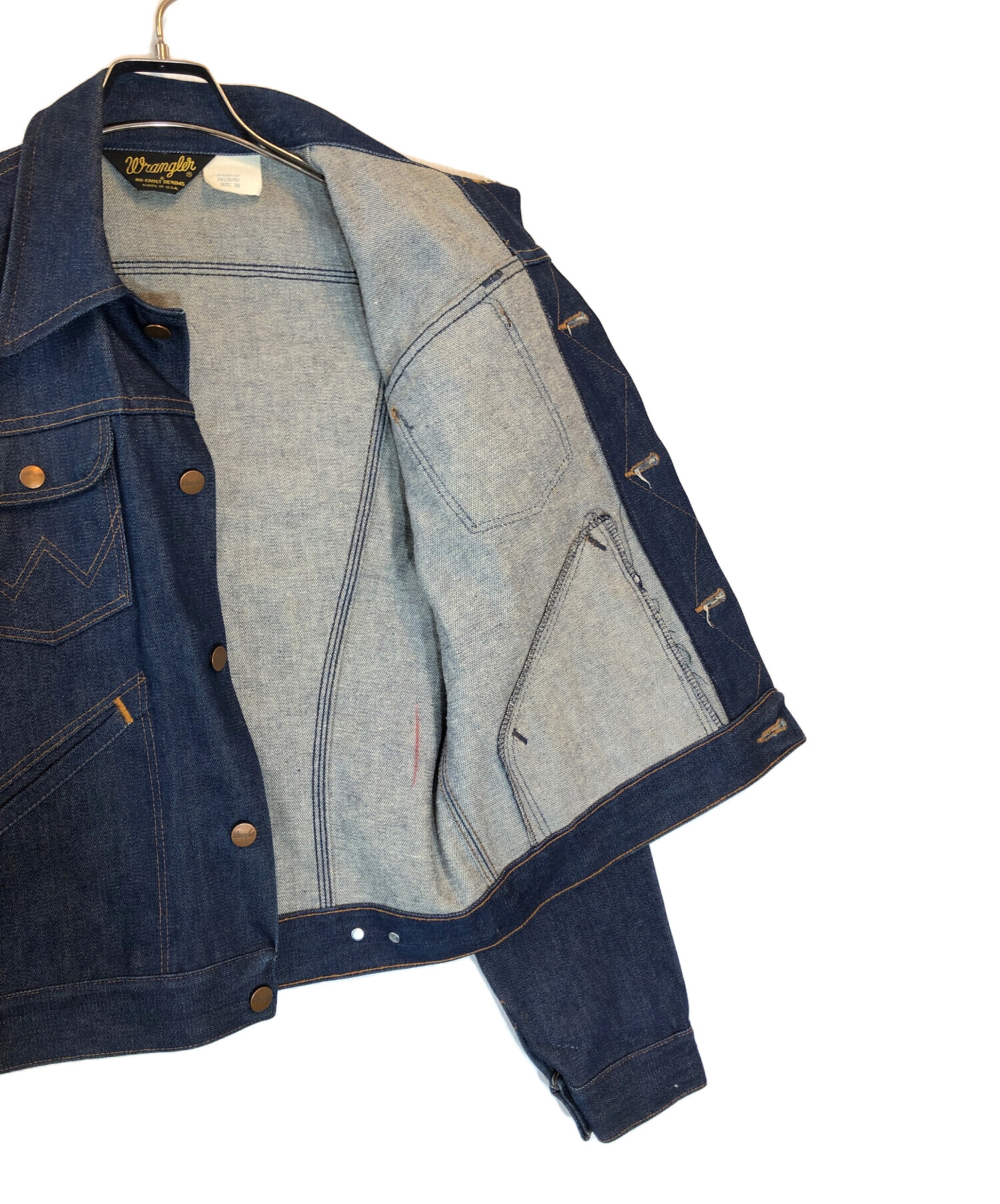 Wrangler デニムジャケット ジップ　38インチ 中古・古着通販】Wrangler (ラングラー) 4ポケット デニムジャケット