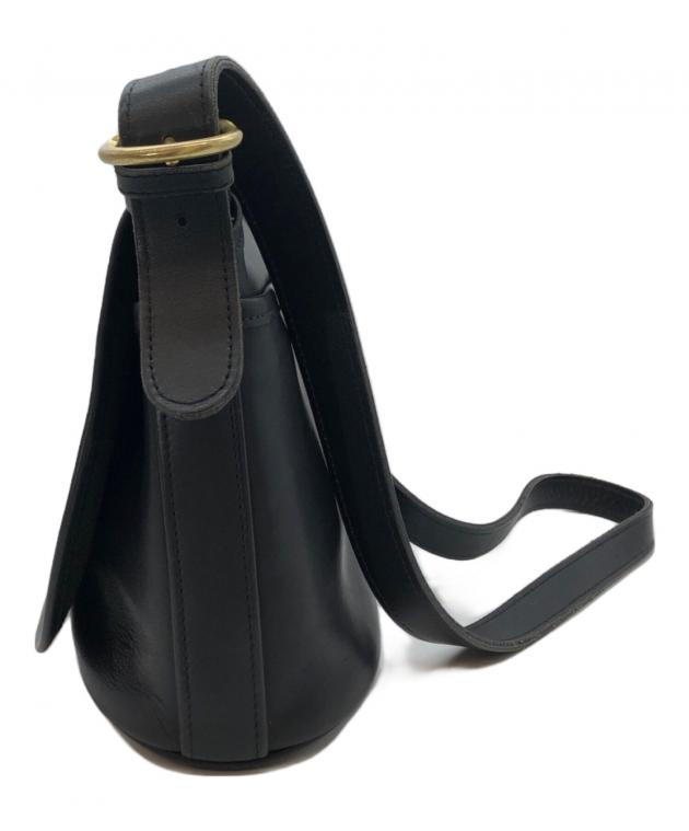 中古・古着通販】COACH (コーチ) レザーショルダーバッグ ブラック