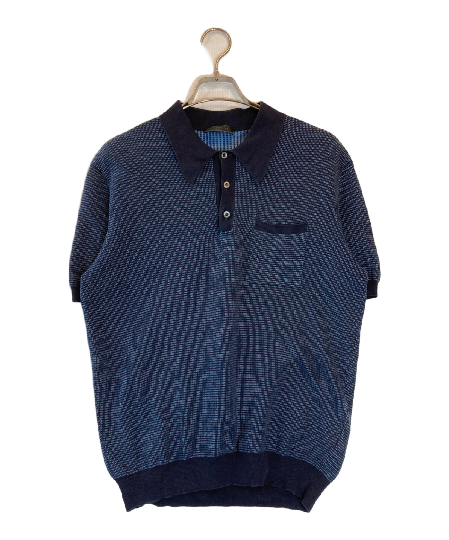中古・古着通販】PRADA (プラダ) ポロシャツ ネイビー サイズ:L