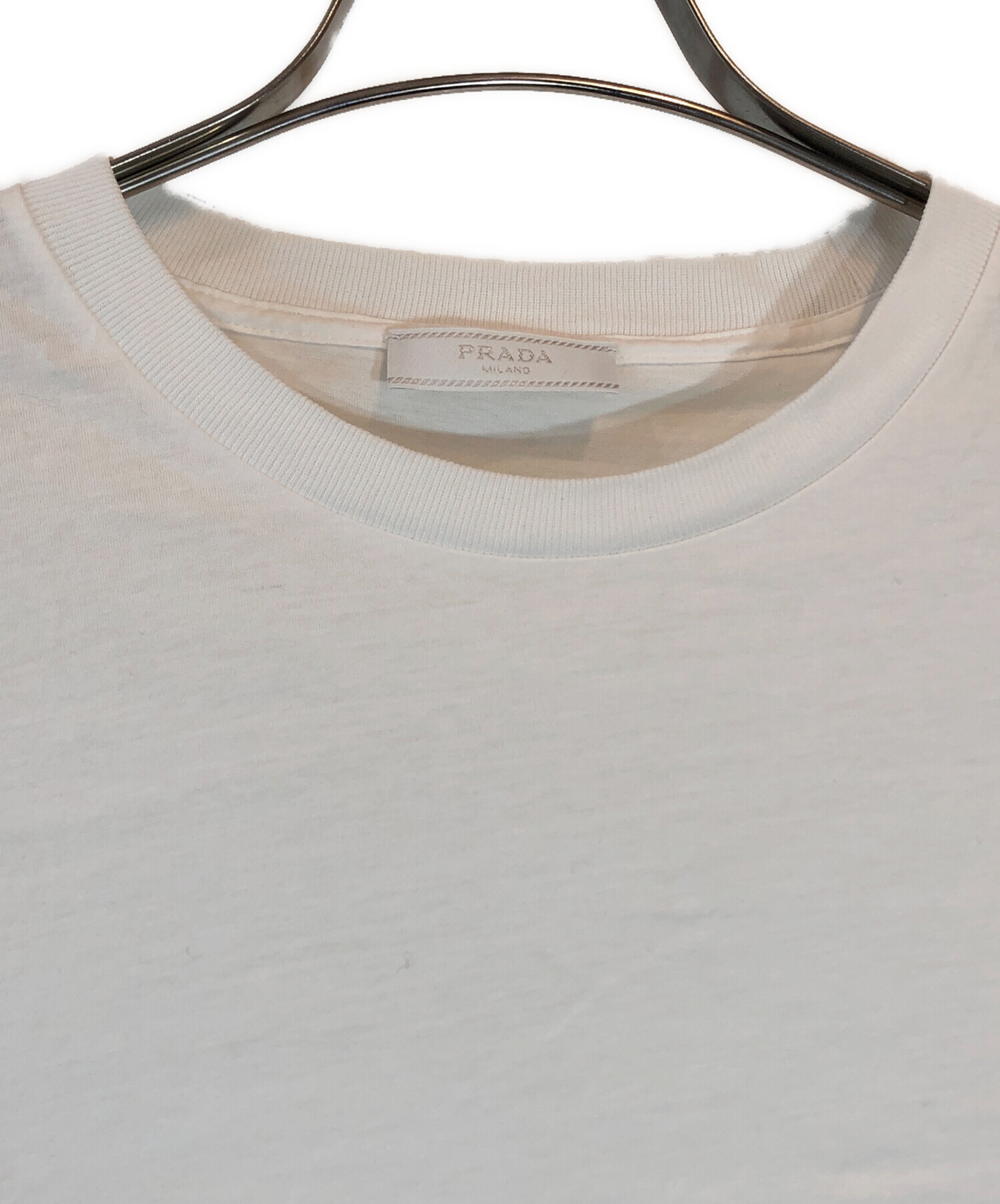 中古・古着通販】PRADA (プラダ) プレーンTシャツ ホワイト サイズ:L