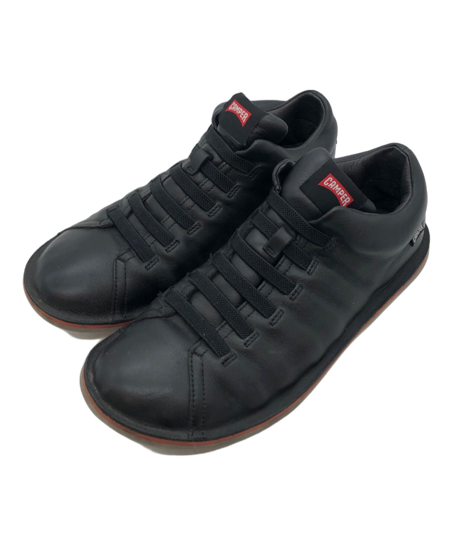 【中古】CAMPER カンペール レザー スニーカー ブラック 中古・古着通販】CAMPER (カンペール) Beetle レザースニーカー