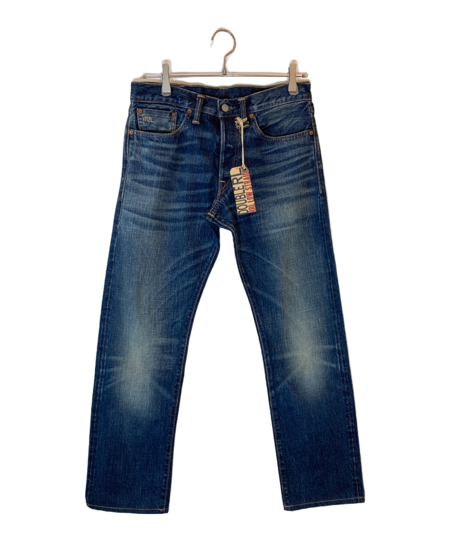 ダブルアールエル RRL インディゴ側章入りパンツ L 中古・古着通販】RRL (ダブルアールエル) デニムパンツ インディゴ