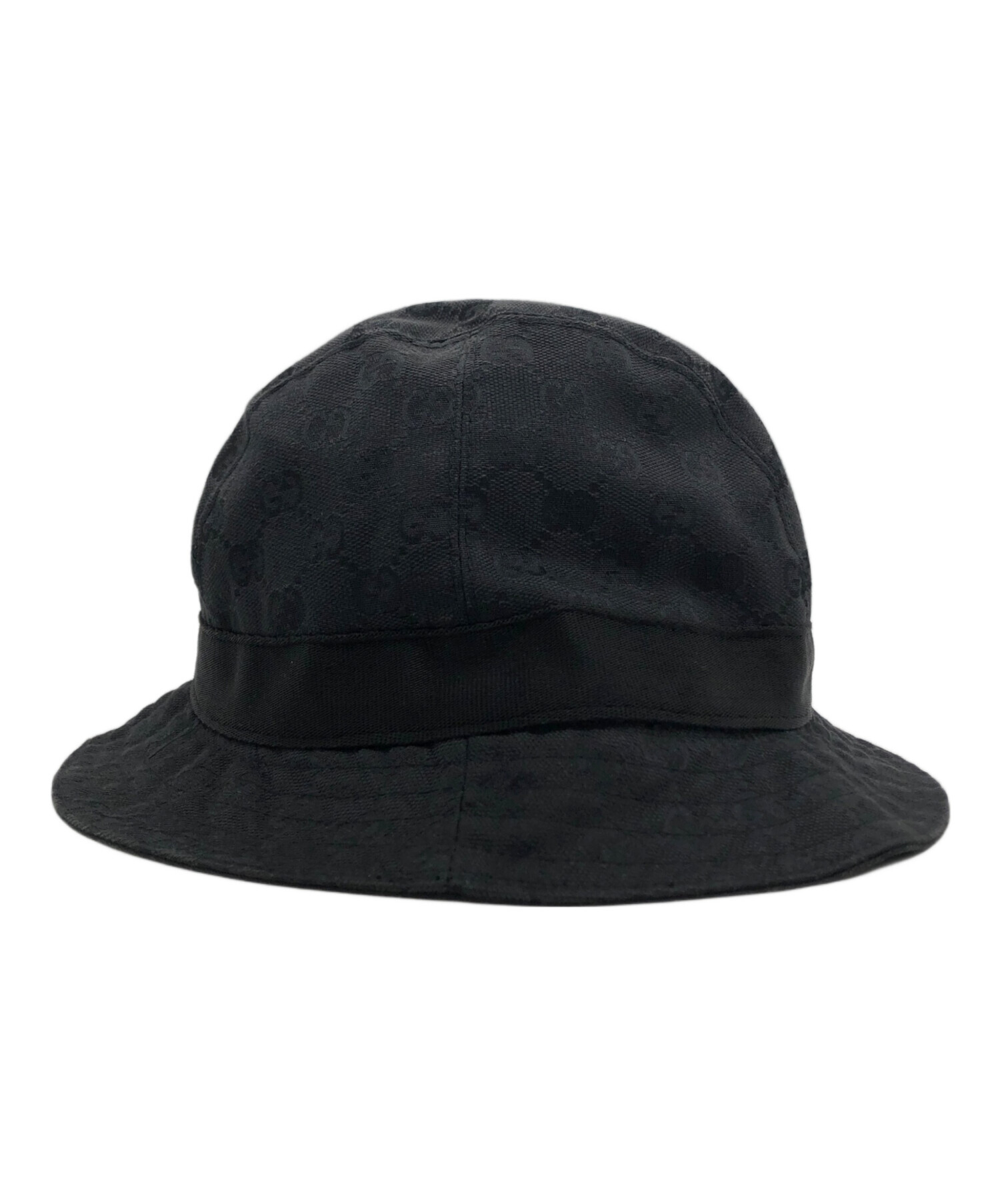 GUCCI ブラック バケットハット Lサイズ 中古・古着通販】GUCCI (グッチ) GG柄バケットハット ブラック サイズ