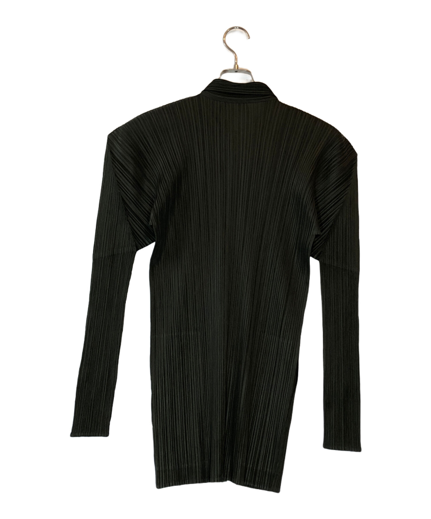 プリーツプリーズ 長袖トップス ブラック【未使用に近い】 中古・古着通販】PLEATS PLEASE (プリーツプリーズ) プリーツジップ