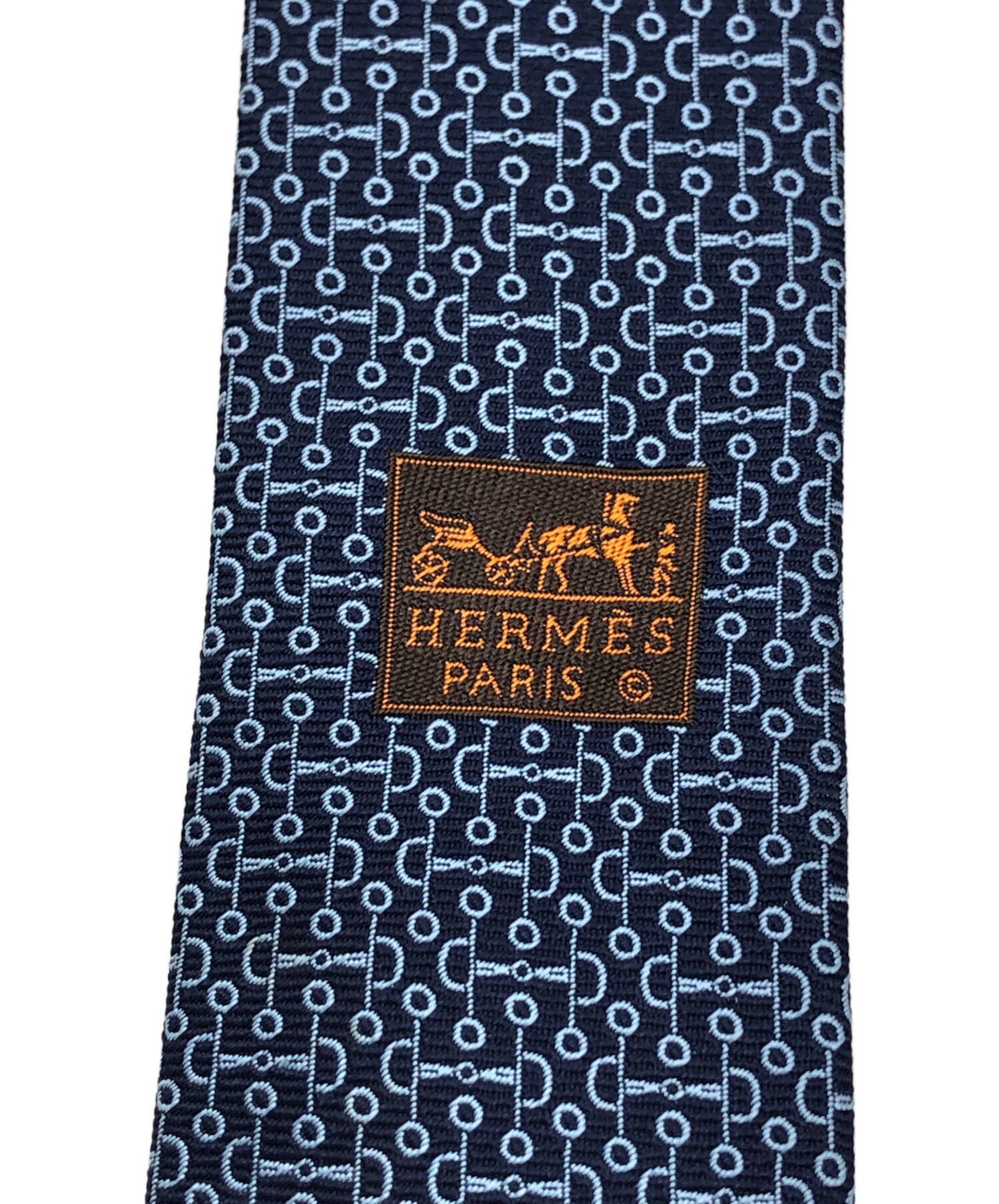 中古・古着通販】HERMES (エルメス) シルクネクタイ ネイビー サイズ