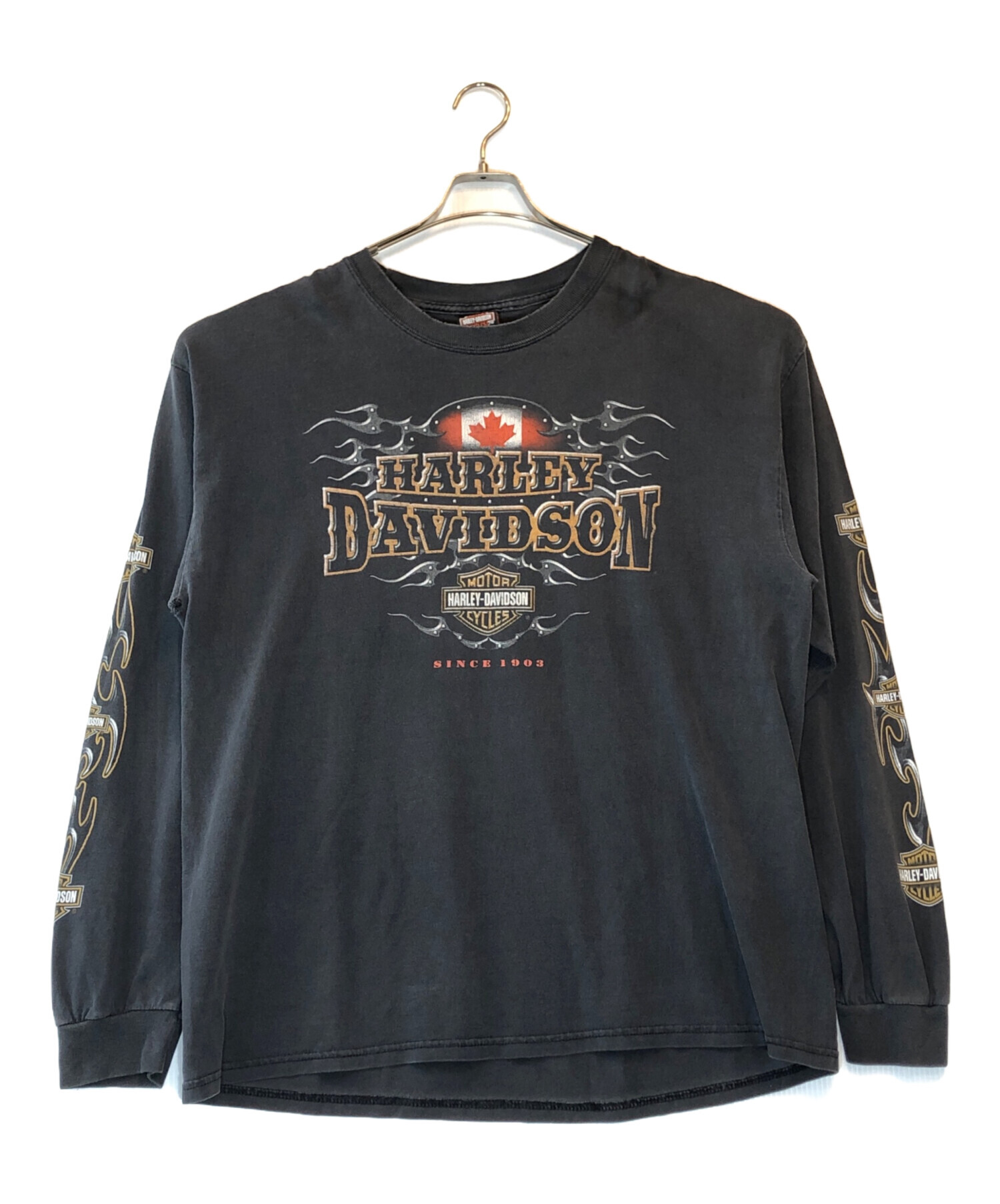 Harley-Davidson フレイムスリーブ ロングスリーブカットソー 中古・古着通販】HARLEY-DAVIDSON (ハーレーダビッドソン) ロング