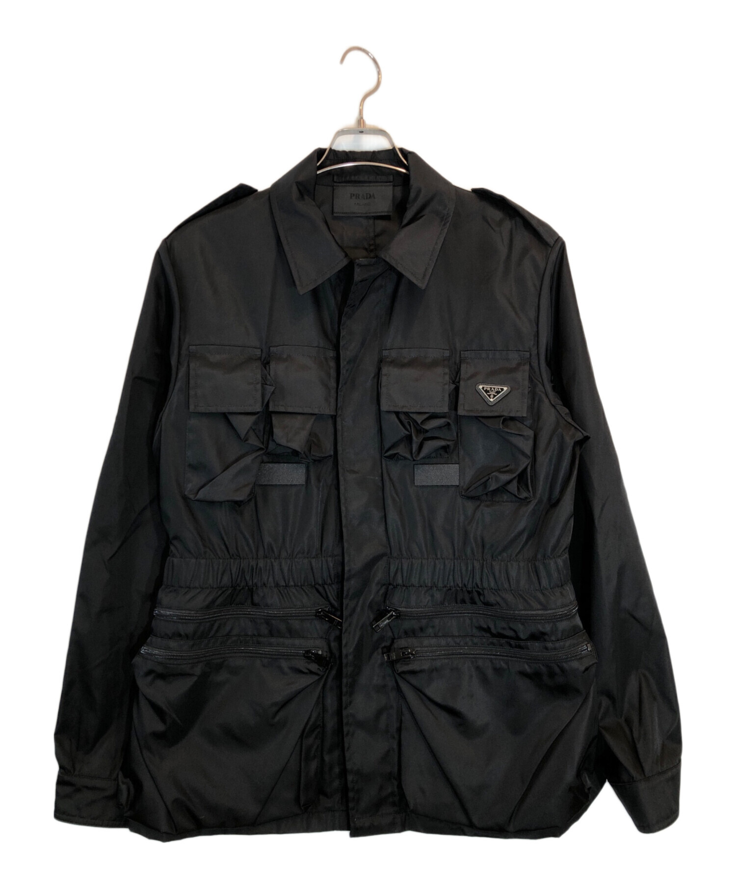 PRADA Re-Nylon サファリジャケット ブラック 52 SGC553 中古・古着通販】PRADA (プラダ) Re-Nylon サファリジャケット