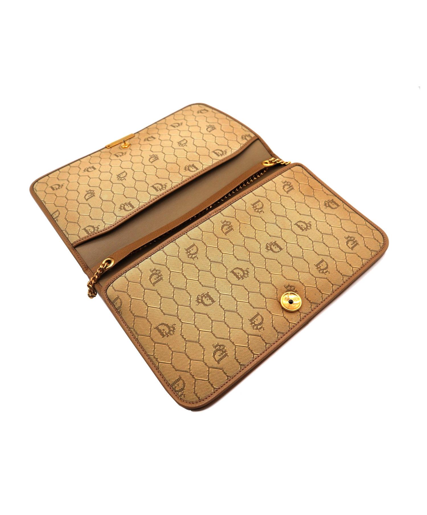 Christian Diorパーティバッグ ベージュ ビンテージ 総柄 チェーン 中古・古着通販】Christian Dior (クリスチャン ディオール