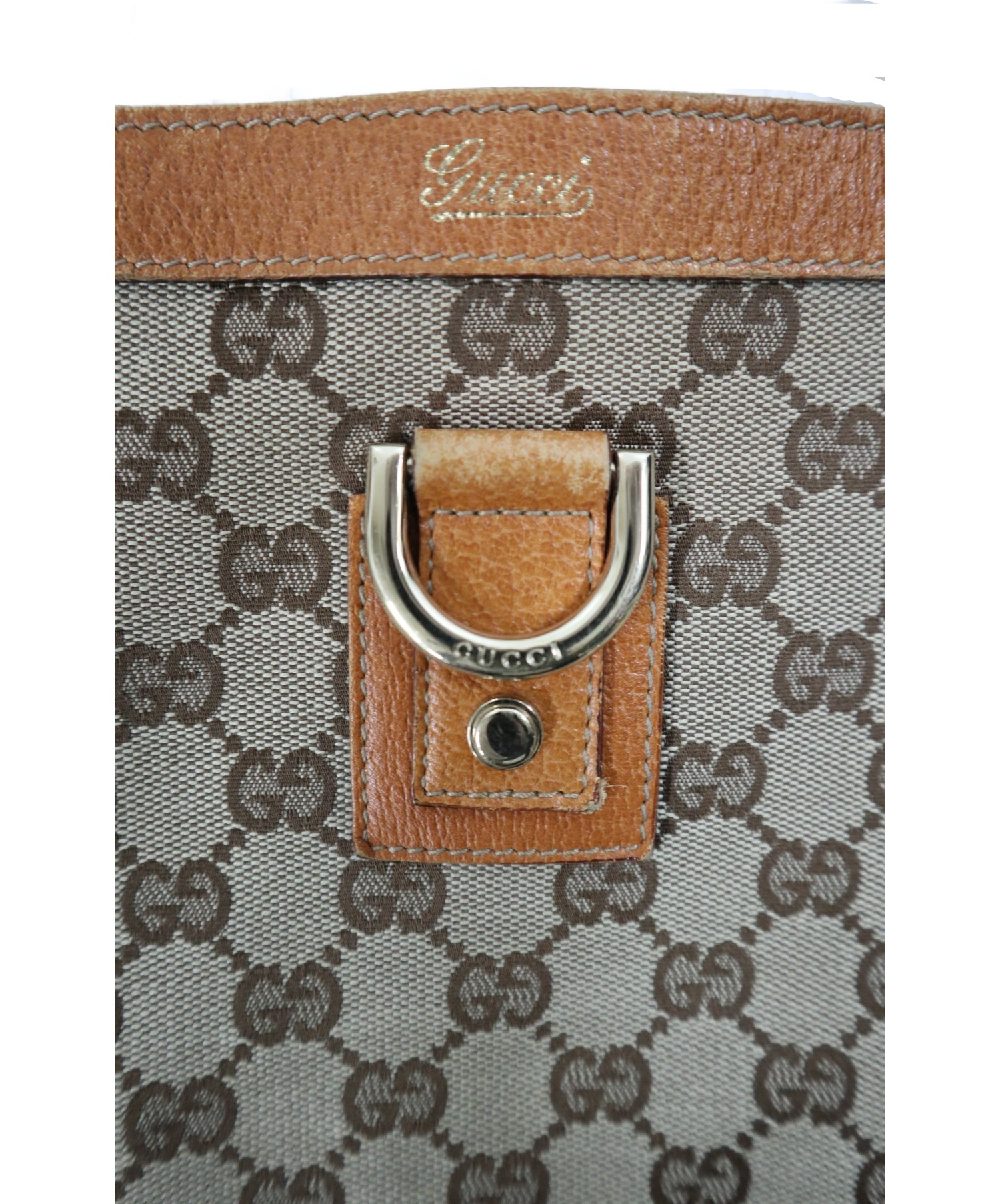 中古・古着通販】GUCCI (グッチ) GG柄アビートートバッグ ブラウン