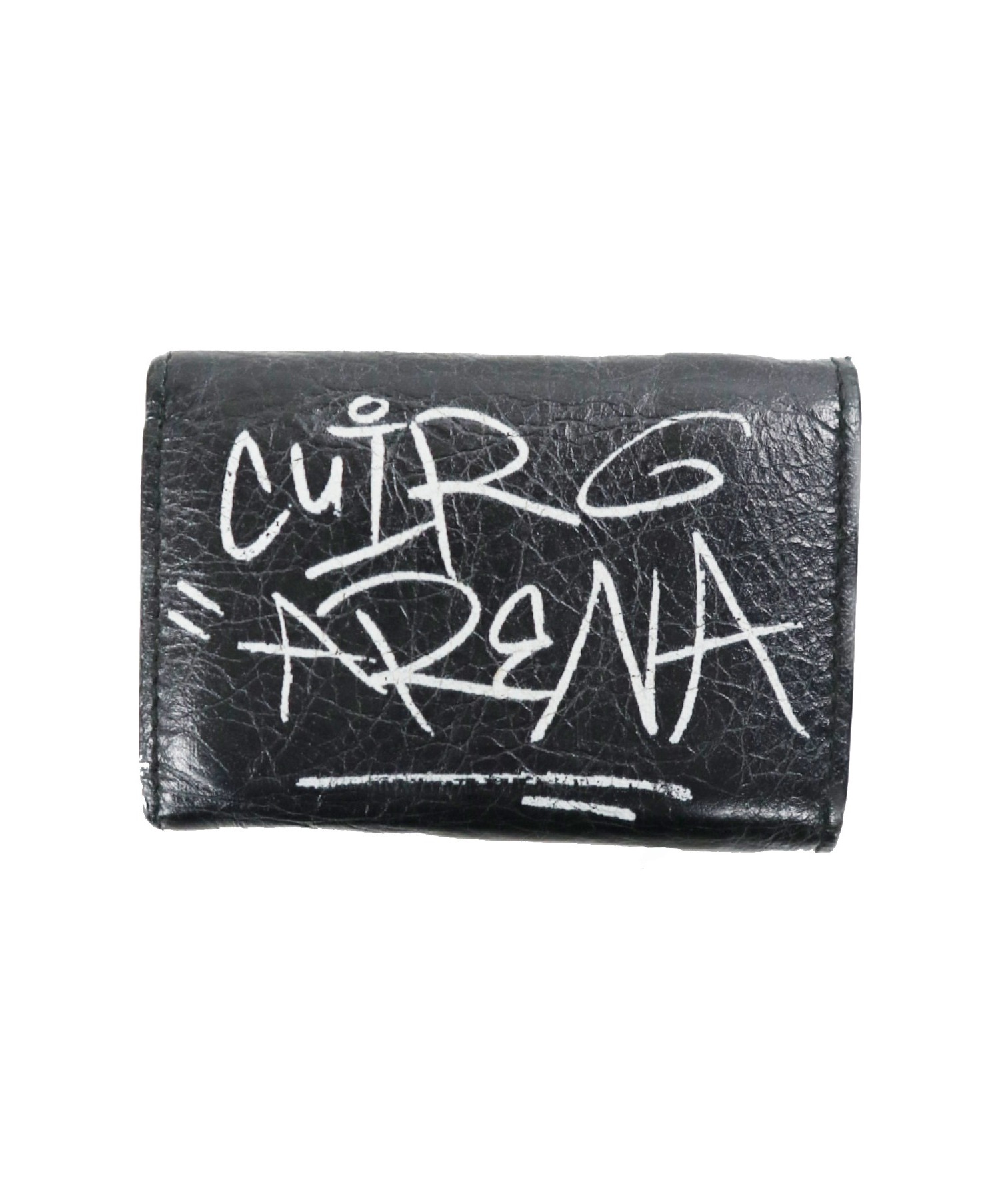 BALENCIAGA財布 三つ折り グラフィティー ペーパー 黒 中古・古着通販】BALENCIAGA (バレンシアガ) グラフィティペーパーミニウォレット(3つ折り財布)  ブラック×ホワイト サイズ:下記参照 391446 1065・Y・555583｜ブランド・古着通販 トレファク公式【TREFAC FASHION ...