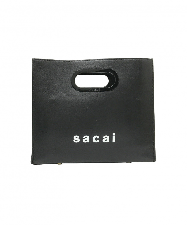 sacai ブラック ハンドバッグ 24-0700S 中古・古着通販】sacai (サカイ) ロゴハンドバッグ ブラック サイズ
