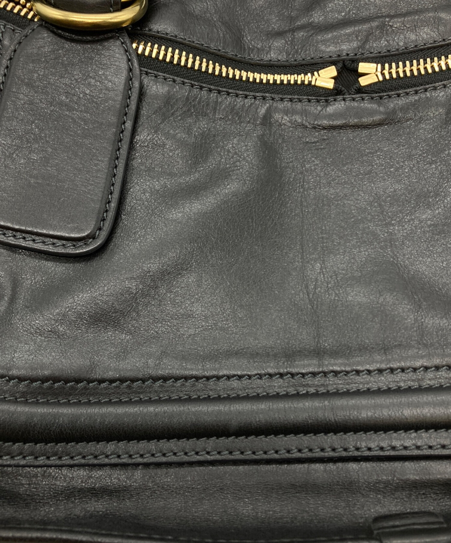 Chloé ブラック ハンドバッグ ロゴ入り 中古品 中古・古着通販】Chloe (クロエ) ハンドバッグ ブラック｜ブランド