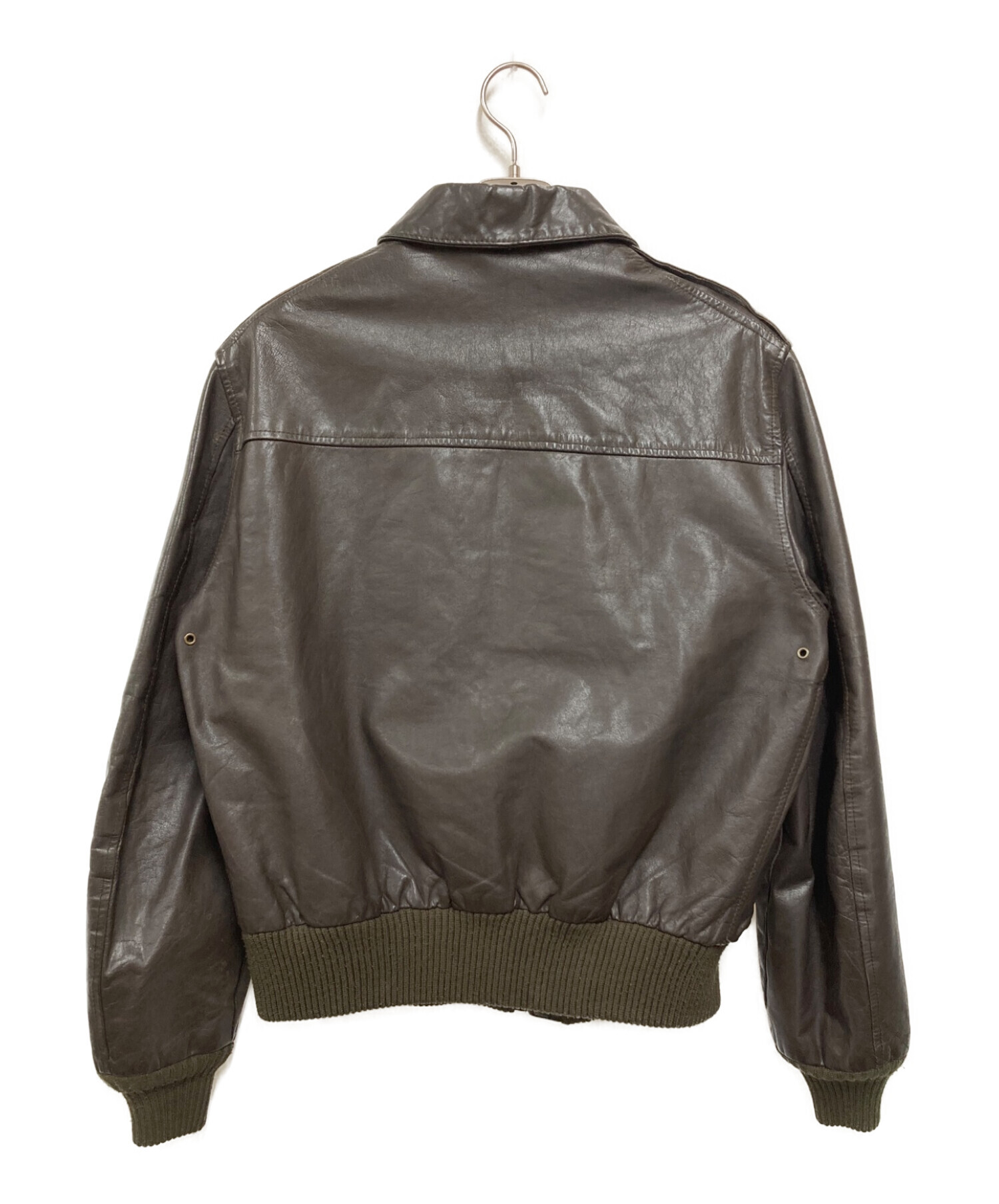 AVIREX A-2 襟レザー フライトジャケット 希少 ブラウン XL程 希少超