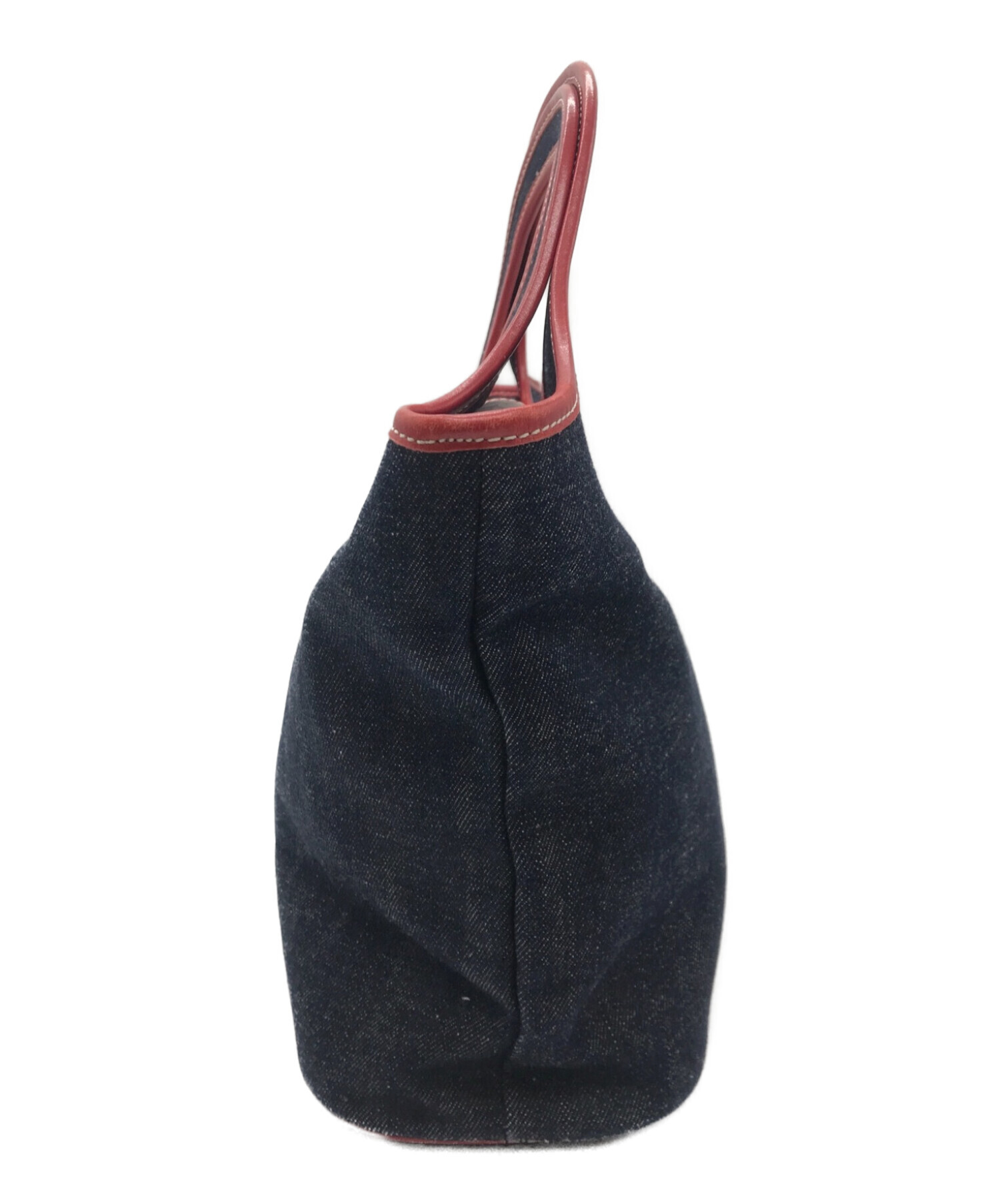 BURBERRY BLUE LABELデニムハンドバッグホースロゴ刺繍インディゴ 中古・古着通販】BURBERRY BLUE LABEL (バーバリーブルーレーベル